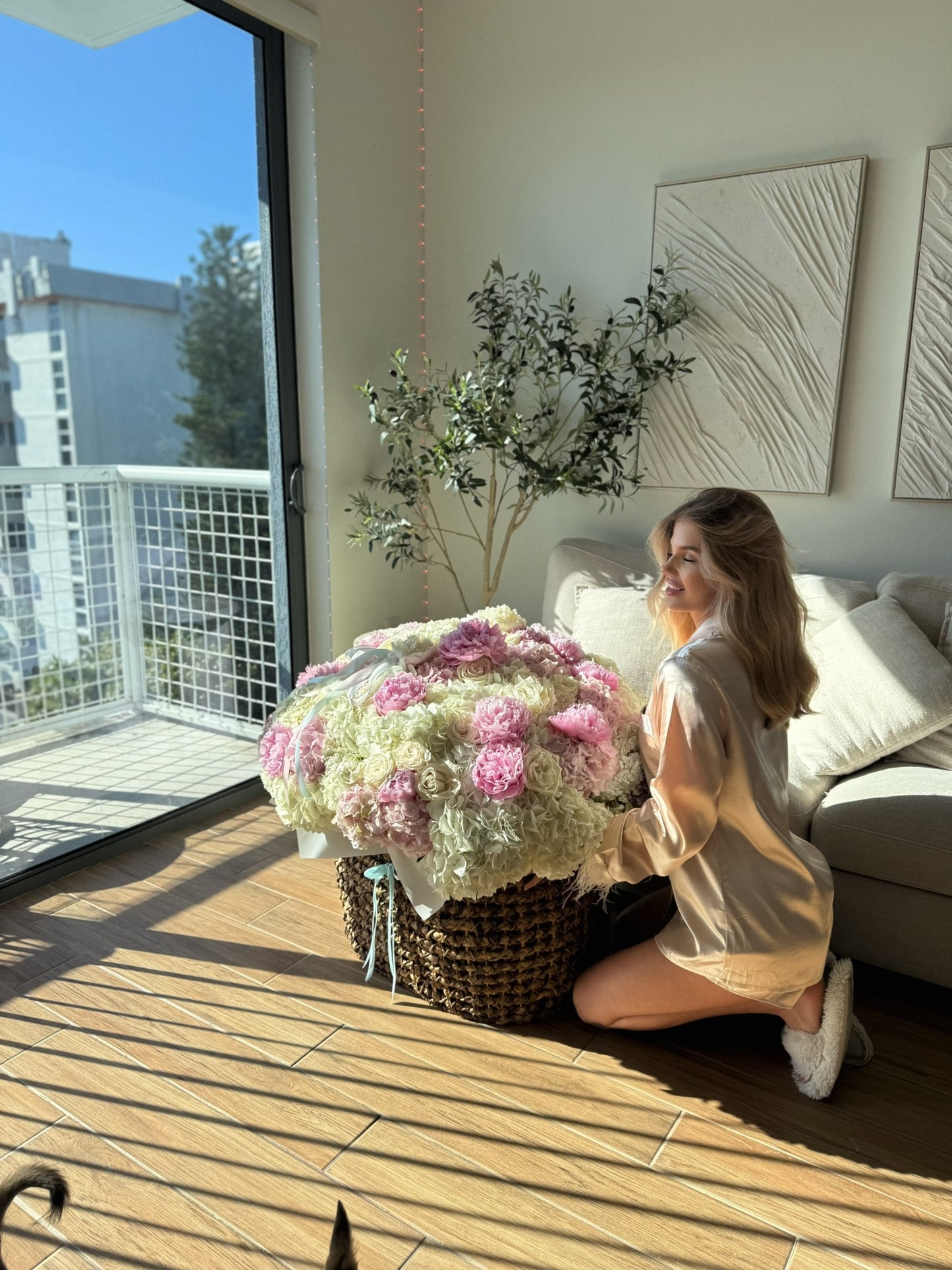 #36 XXL Blooming Elegance – Hydrangeas, Peonies & Roses (XXL Basket)