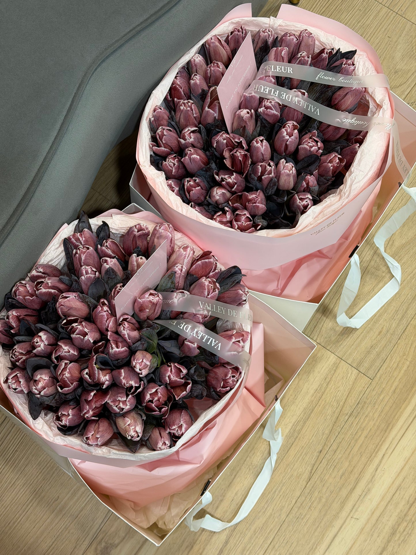 Luxury brown tulips arranged as romantic anniversary flowers