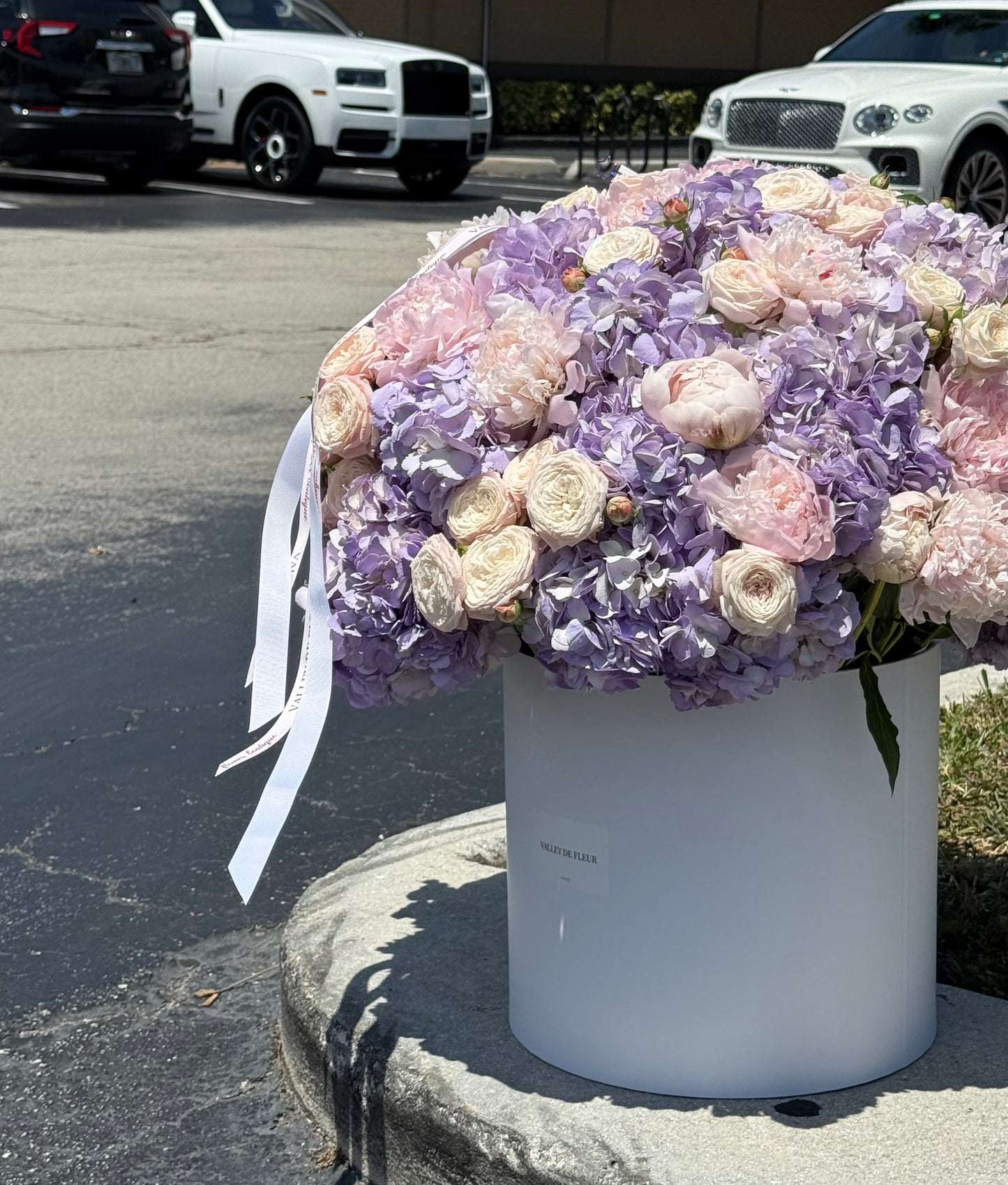 XL Lavender Cloud – Box of Hydrangeas, Spray Roses & Peonies