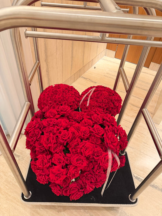 heart shaped flower arrangement