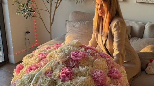 Peonies roses and hydrangeas XXL flower basket