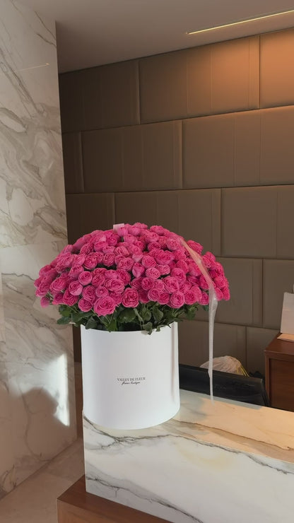 Spray Pink Roses Birthday Flower Arrangement