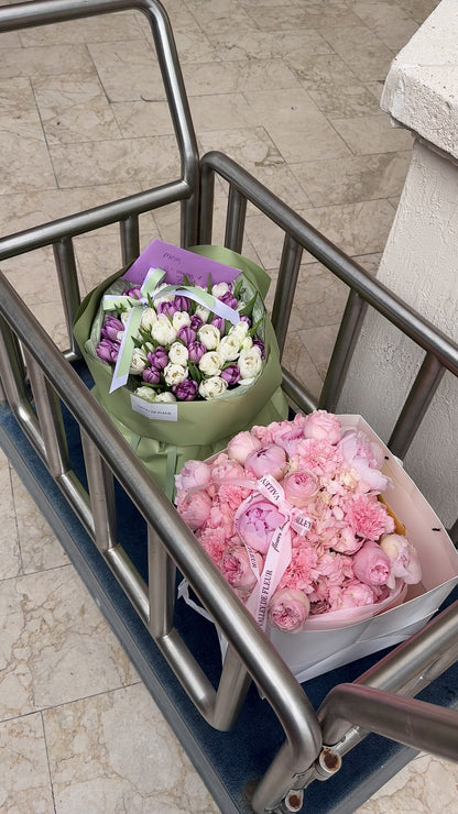 #21 Фиолетовые тюльпаны – 45 стеблей