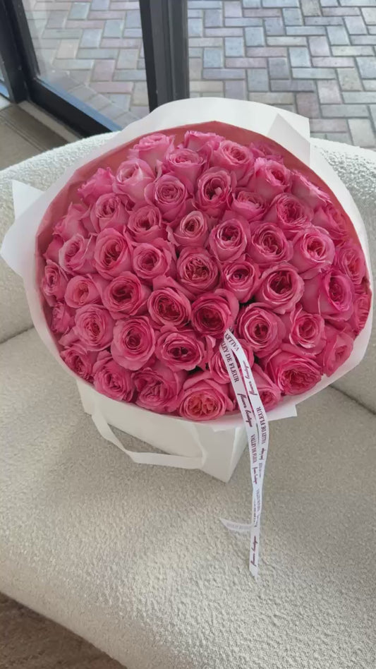 #109  50 pink garden roses